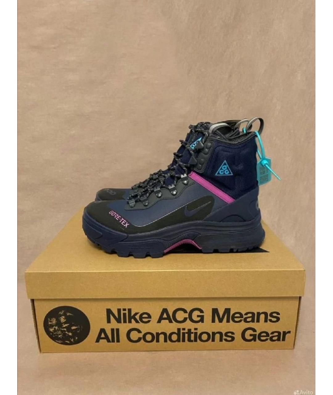 NIKE ACG Темно-синие высокие ботинки, фото 3
