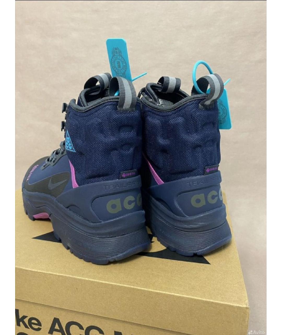 NIKE ACG Темно-синие высокие ботинки, фото 4