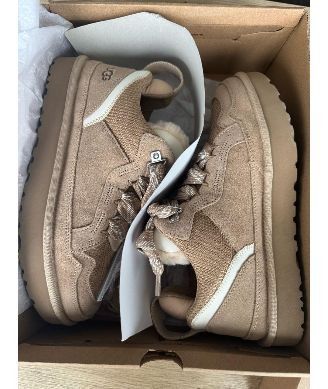 UGG AUSTRALIA Бежевые замшевые ботинки, фото 2