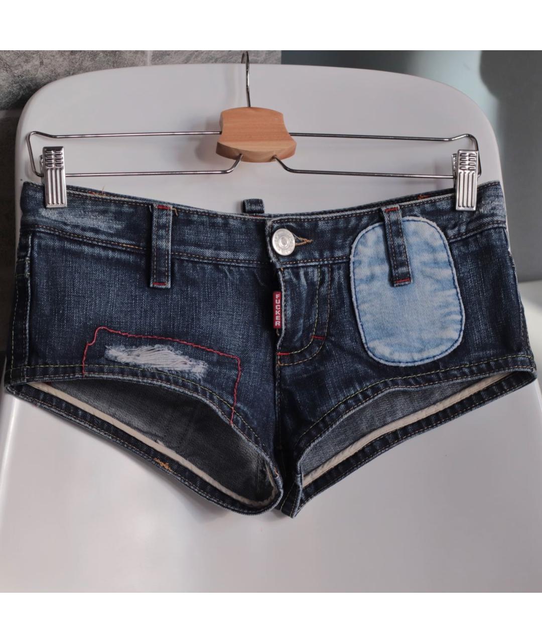 DSQUARED2 Темно-синие хлопковые шорты, фото 7