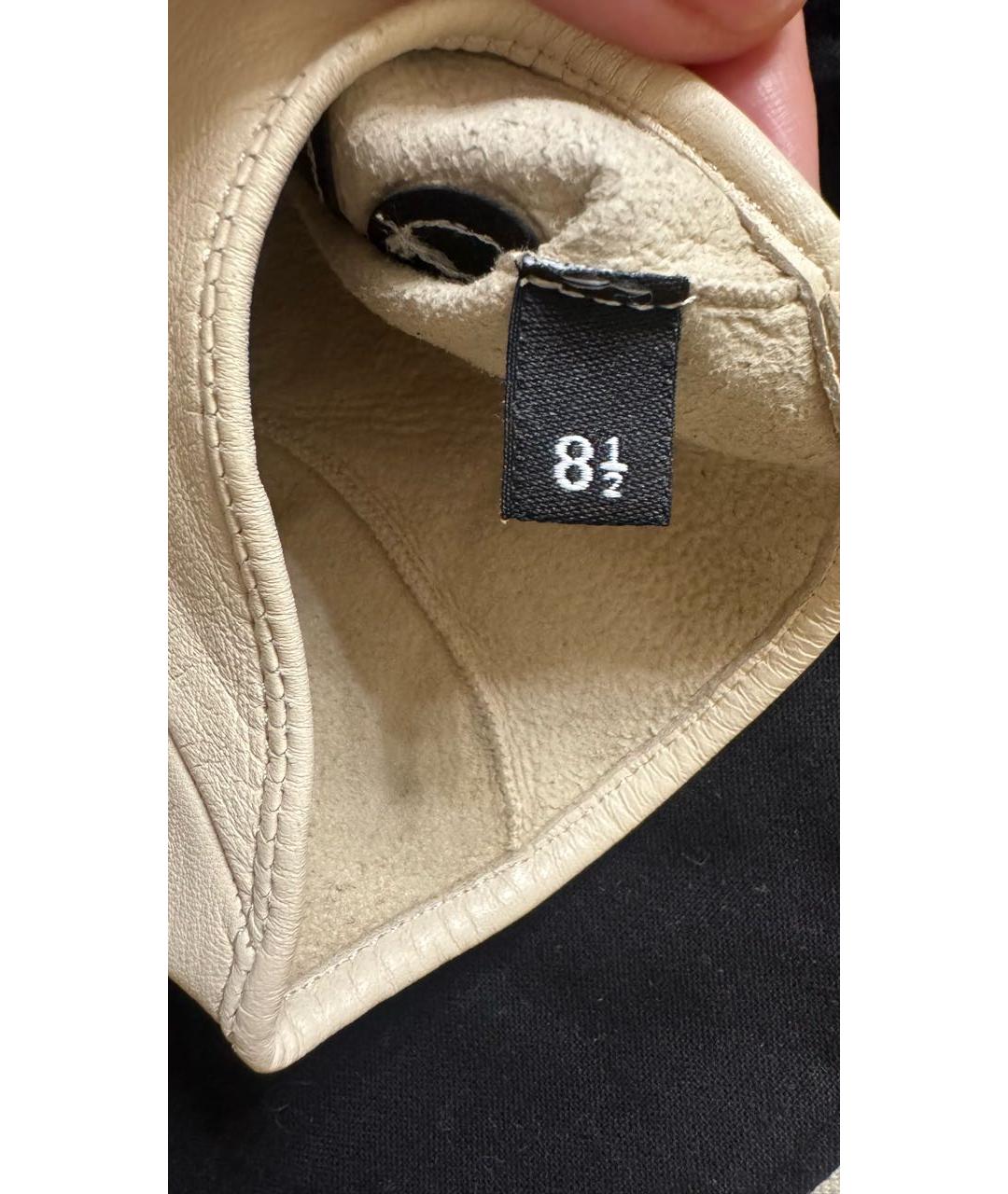 CHANEL Белые кожаные митенки, фото 7