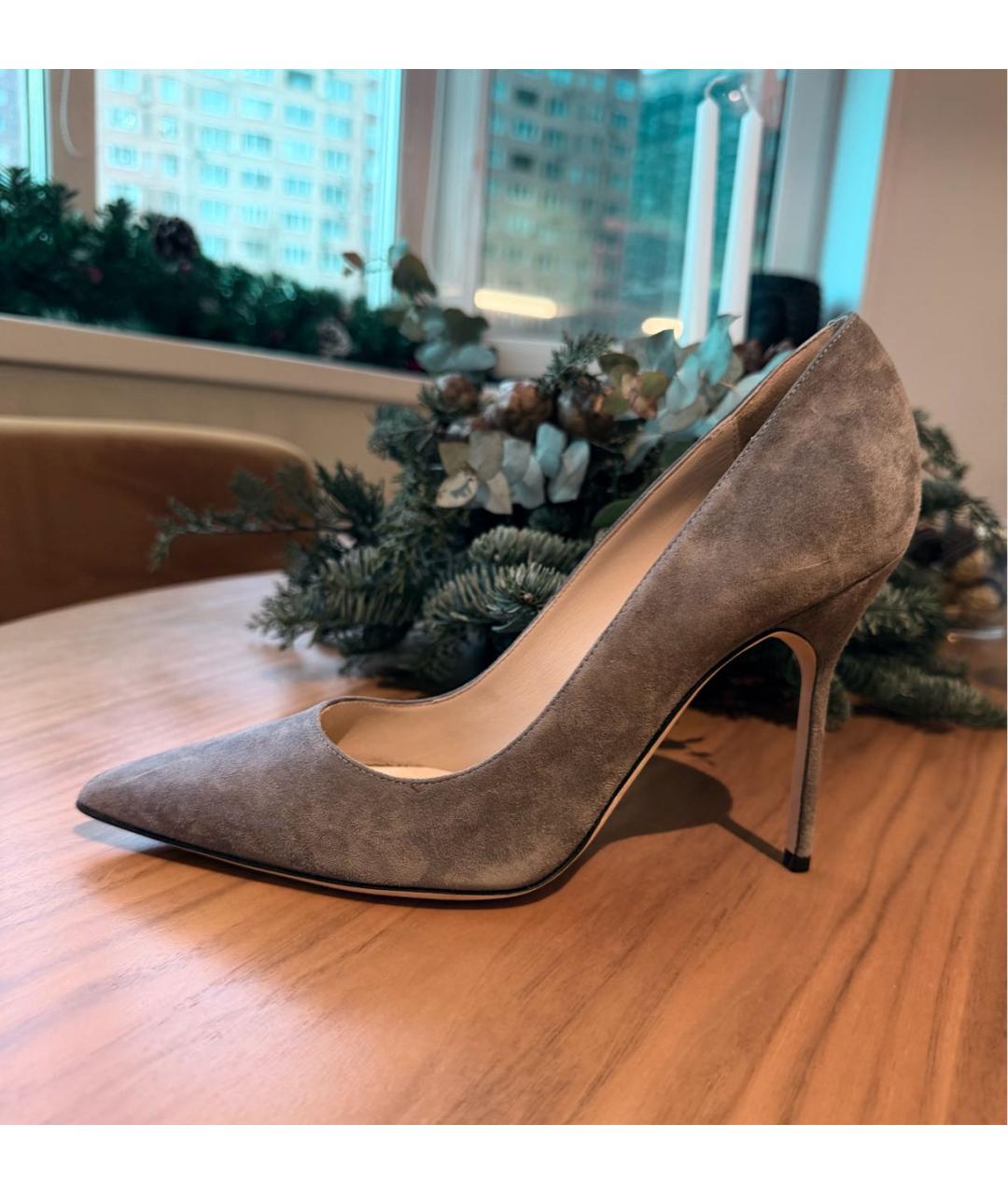 MANOLO BLAHNIK Серые замшевые туфли, фото 5