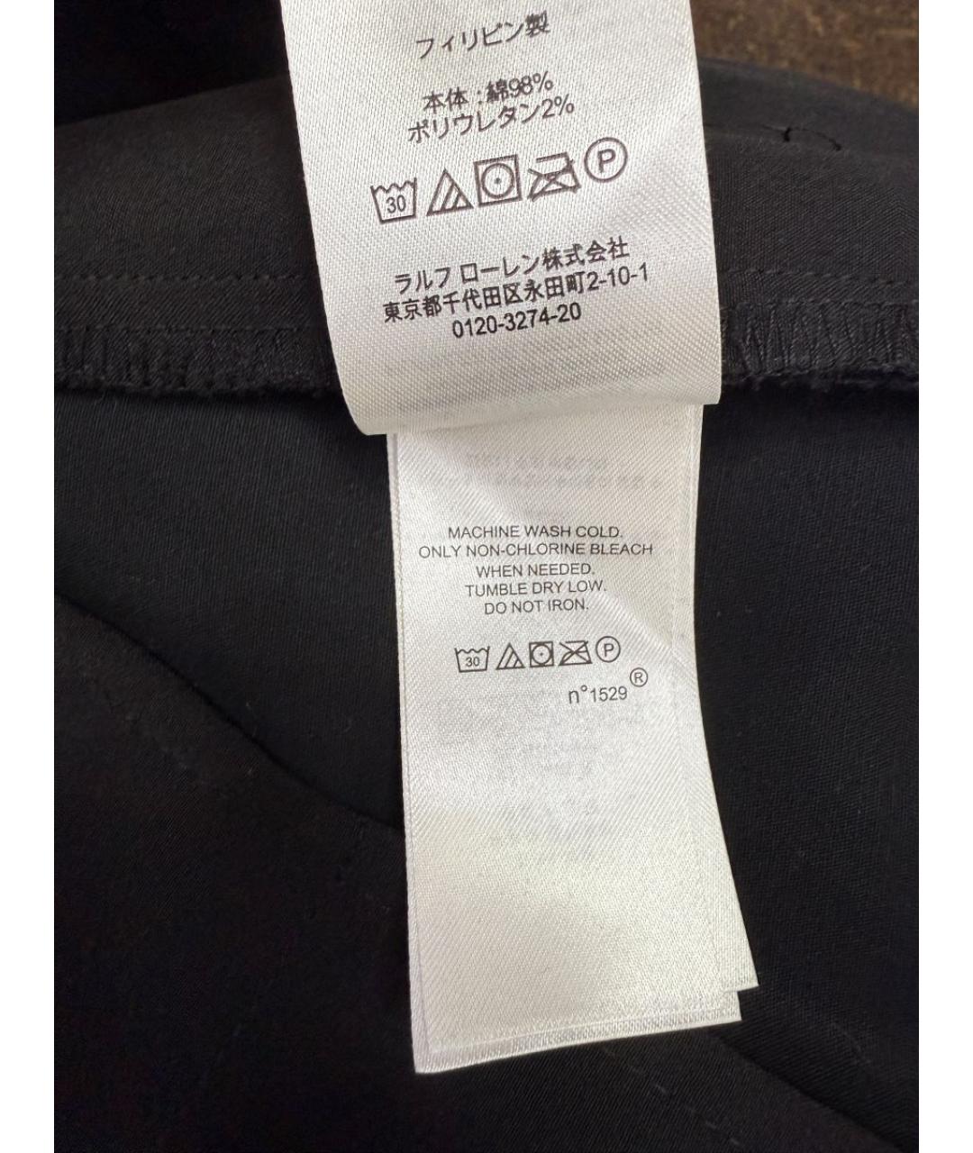 RALPH LAUREN Черные хлопковые брюки узкие, фото 5