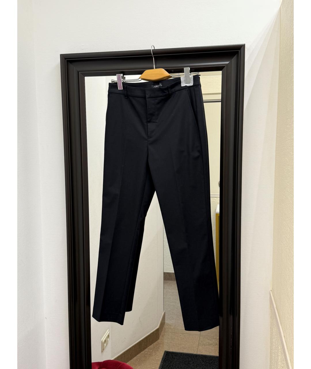 RALPH LAUREN Черные хлопковые брюки узкие, фото 9