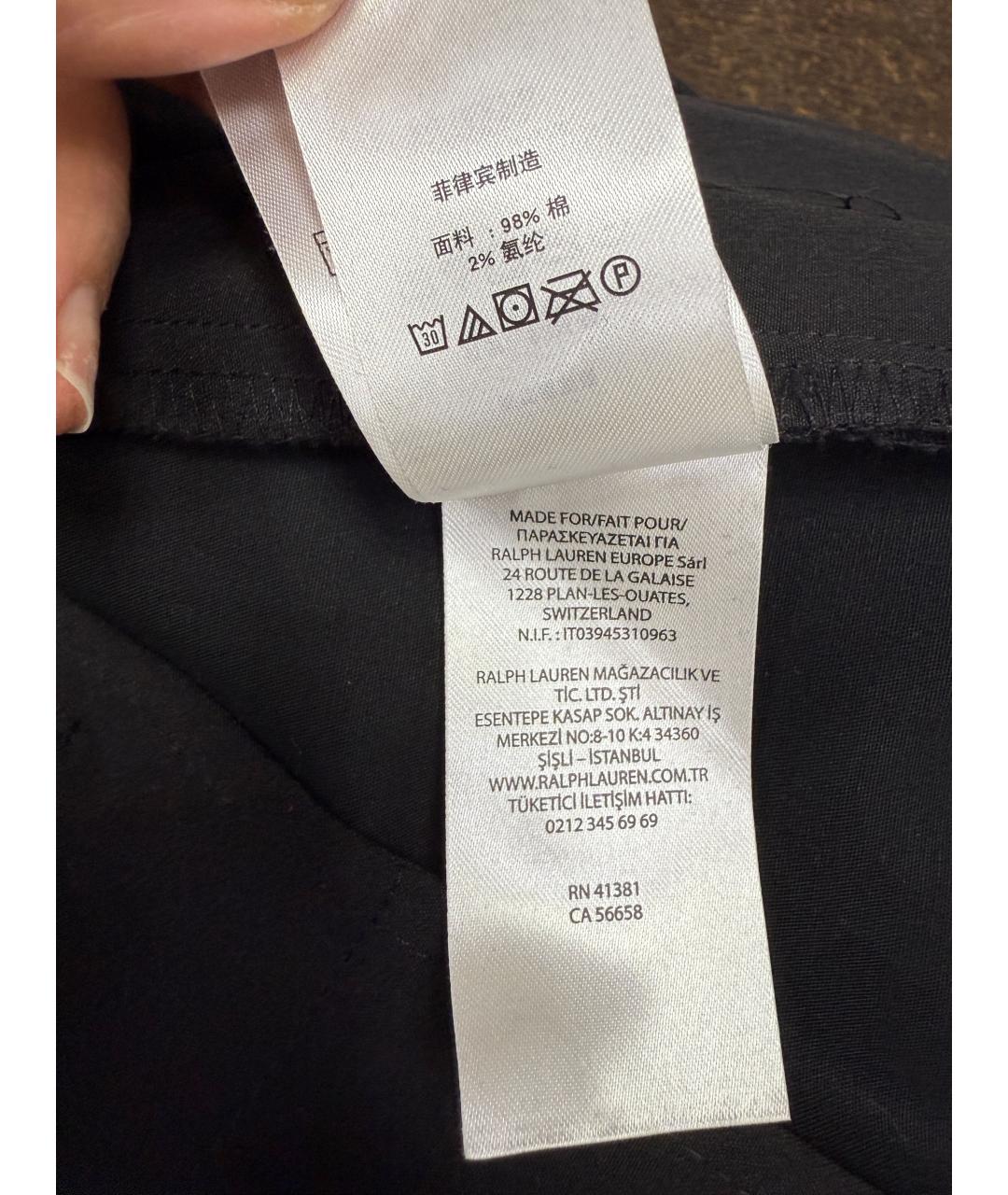 RALPH LAUREN Черные хлопковые брюки узкие, фото 6