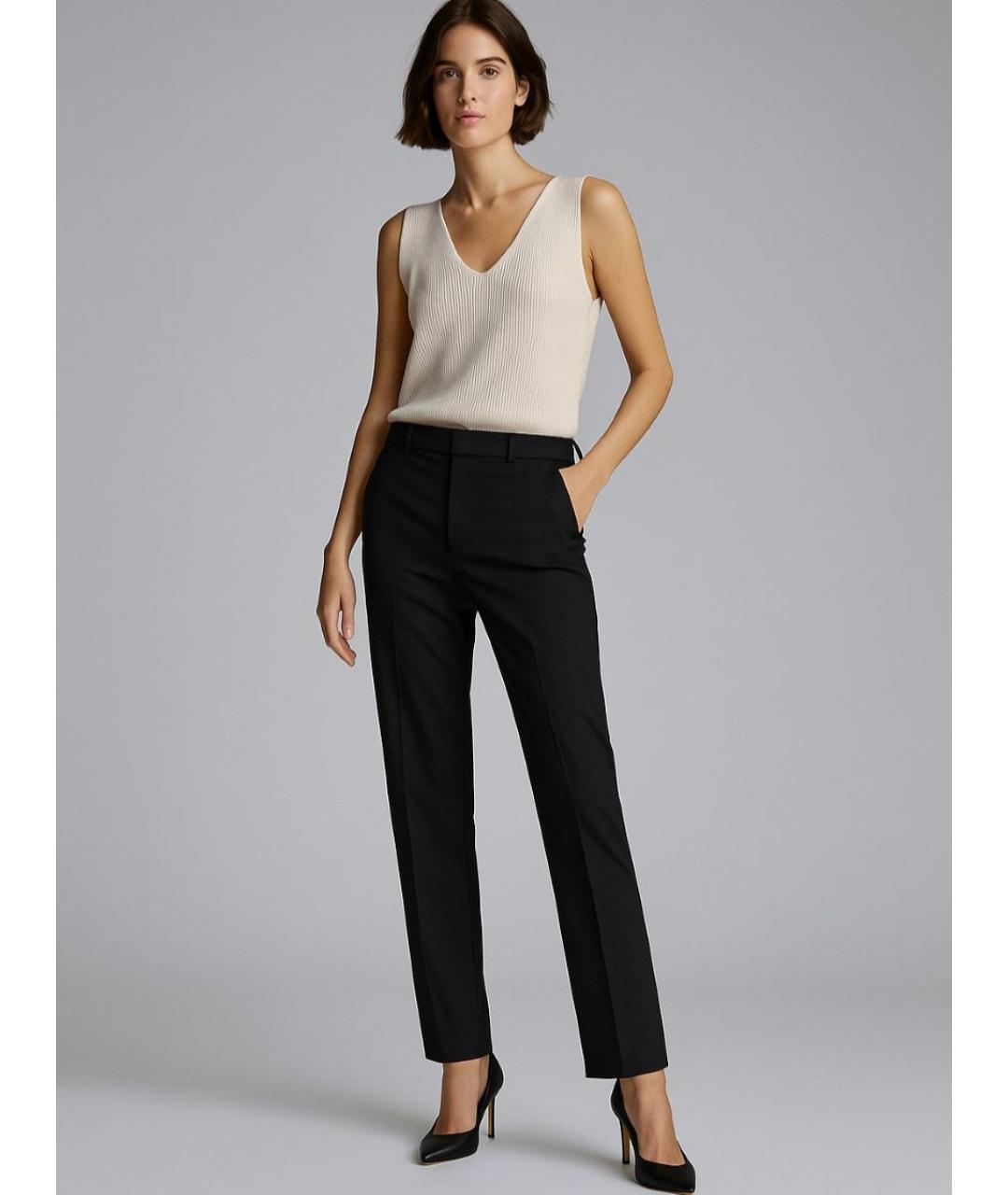 RALPH LAUREN Черные хлопковые брюки узкие, фото 8