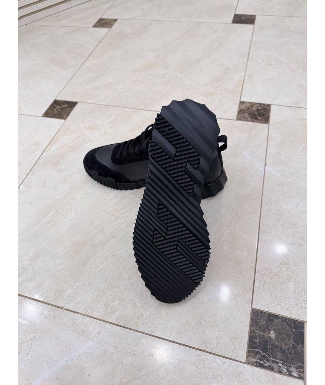 HERMES Черные кожаные низкие кроссовки / кеды, фото 5