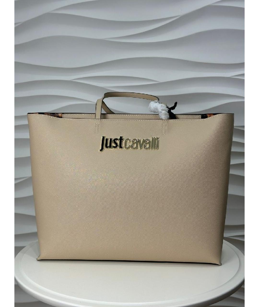 JUST CAVALLI Бежевая сумка через плечо из искусственной кожи, фото 6