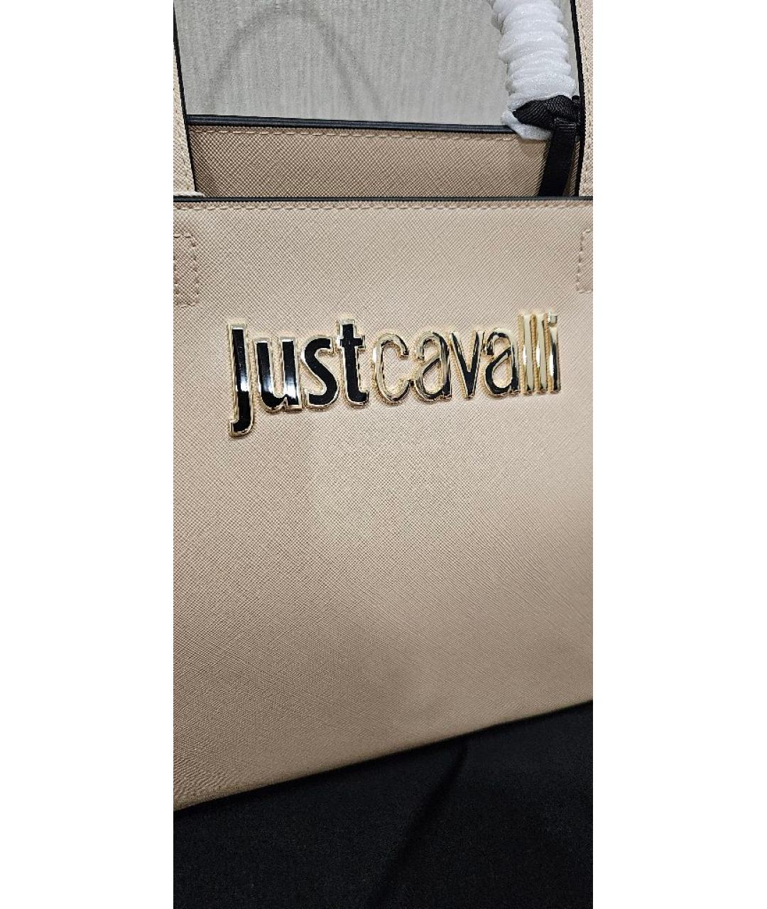 JUST CAVALLI Бежевая сумка через плечо из искусственной кожи, фото 2