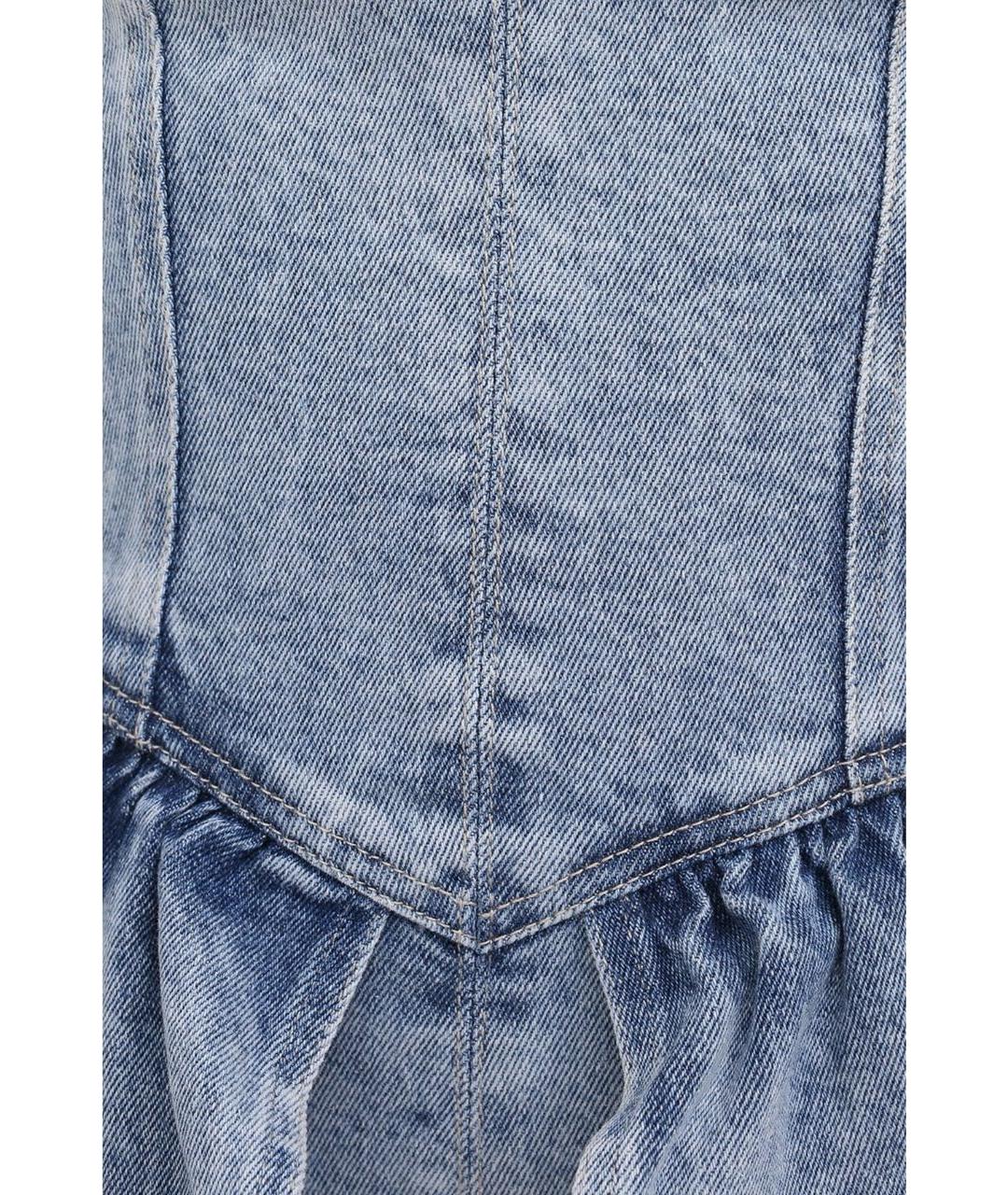 ISABEL MARANT Голубое деним повседневное платье, фото 4