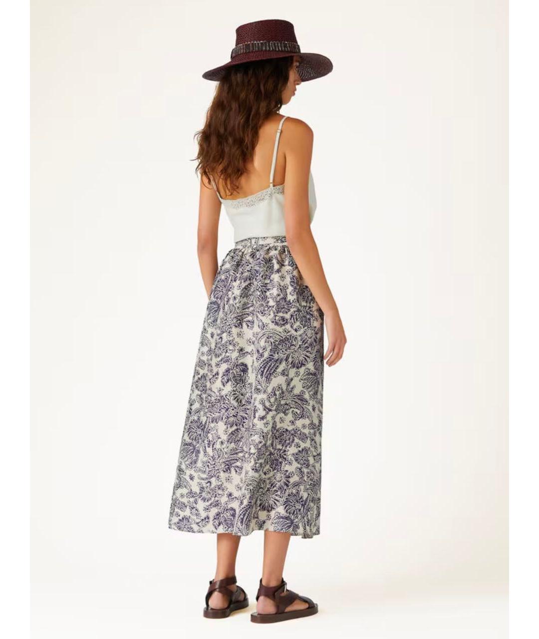 LORO PIANA Мульти шелковая юбка миди, фото 5
