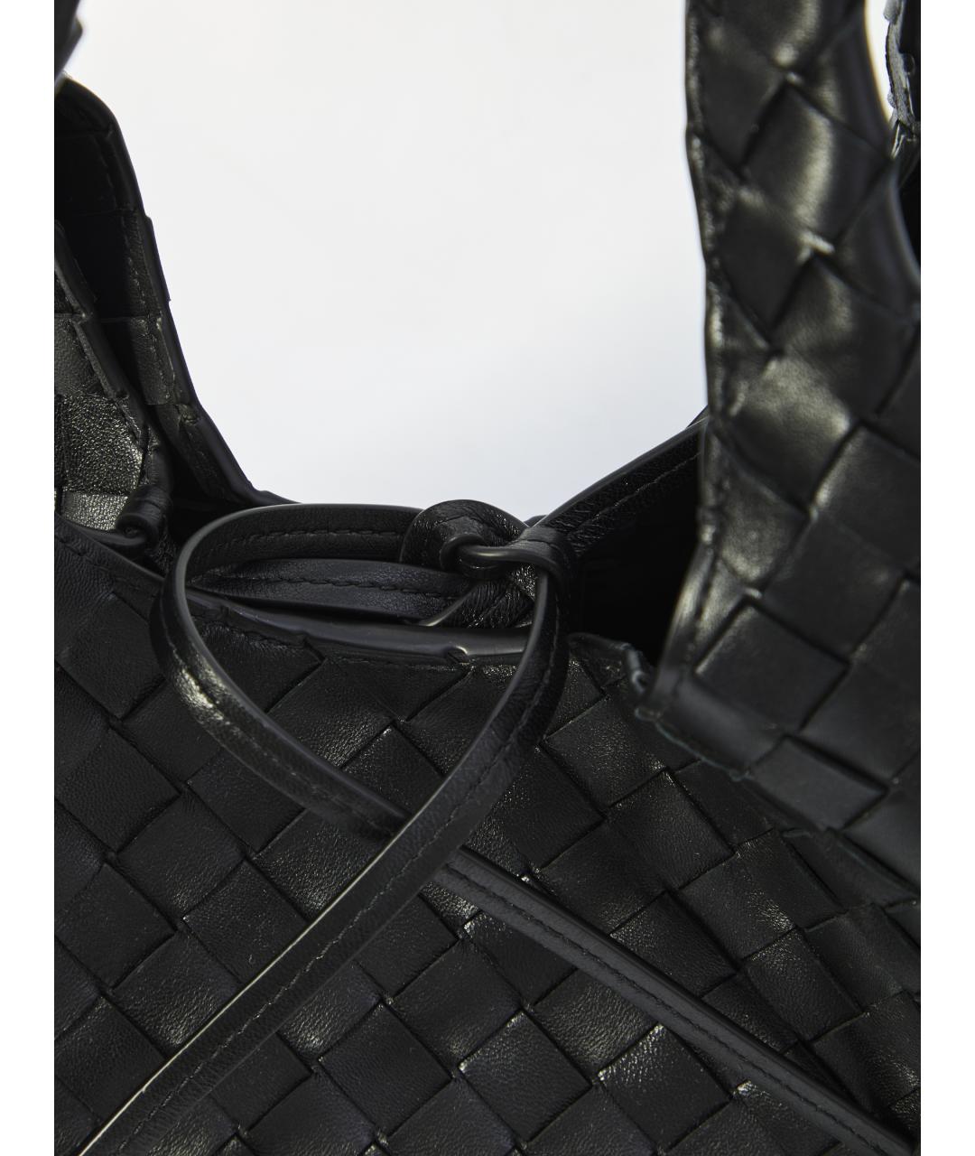 BOTTEGA VENETA Черная кожаная сумка через плечо, фото 4