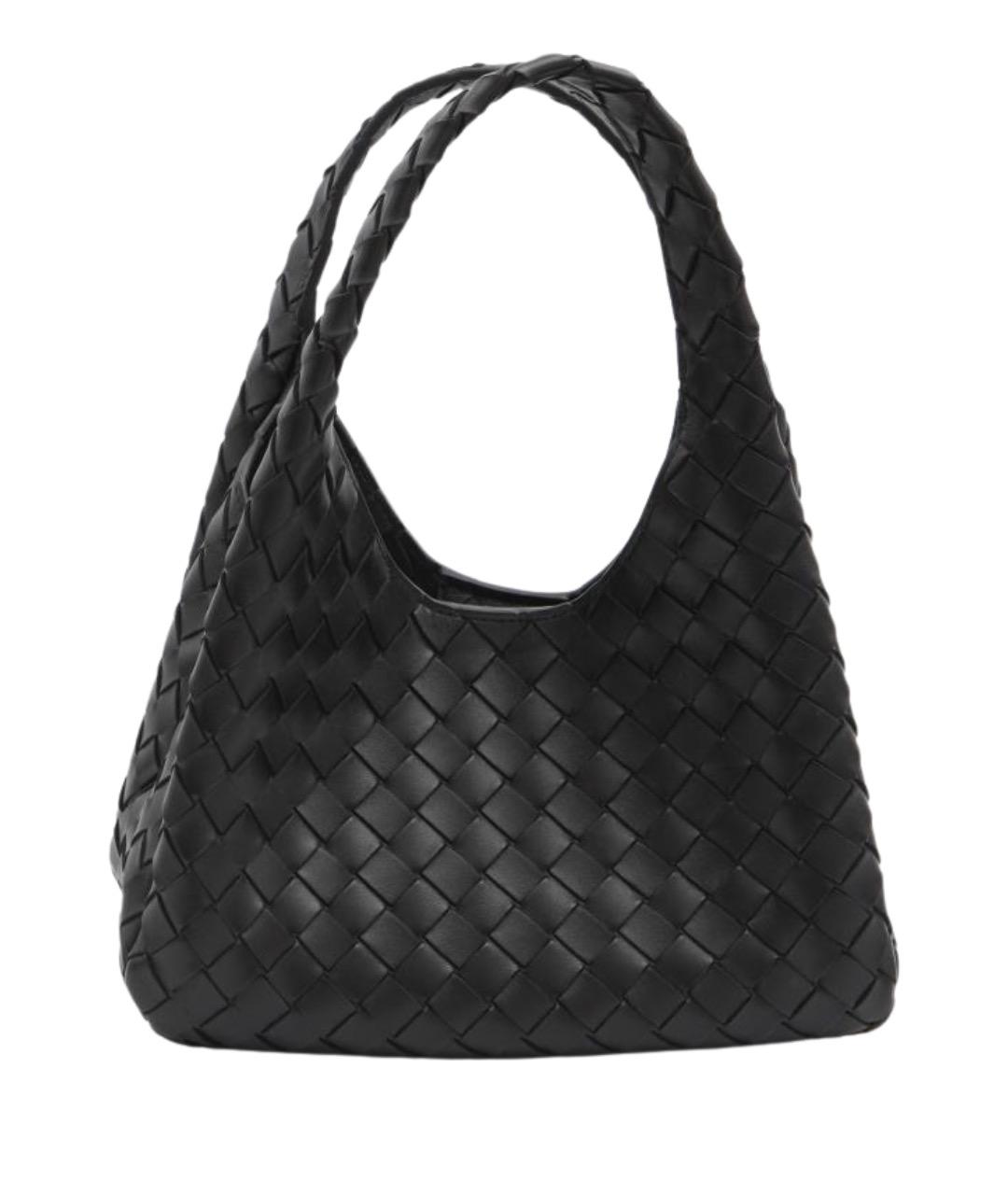 BOTTEGA VENETA Черная кожаная сумка через плечо, фото 1