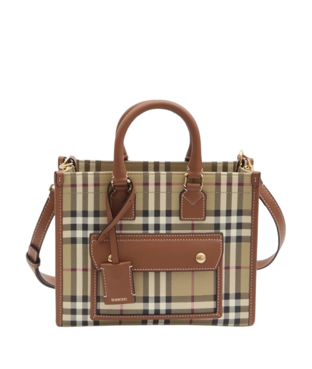 BURBERRY Коричневая сумка через плечо из искусственной кожи, фото 1