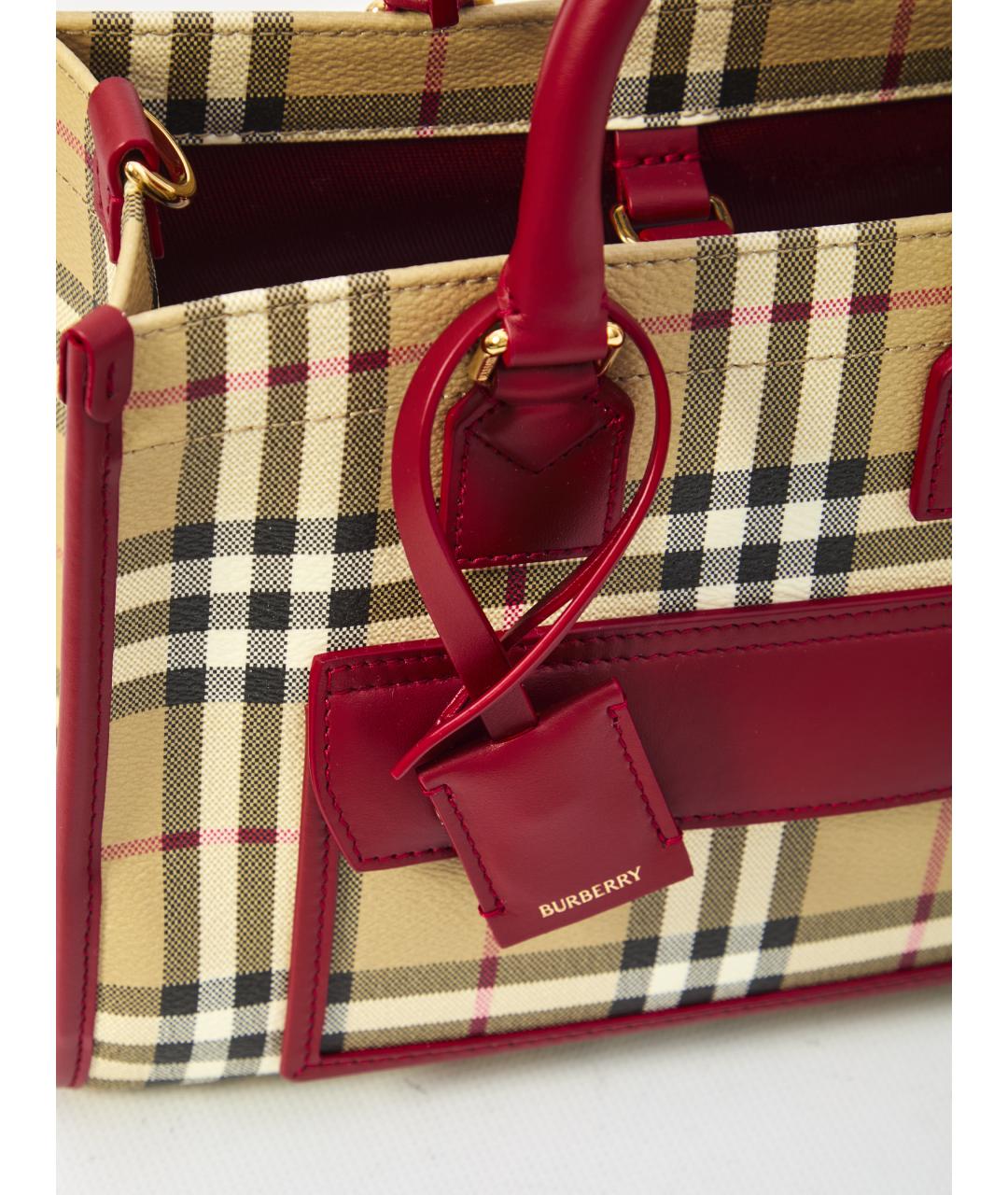 BURBERRY Бежевая сумка через плечо из искусственной кожи, фото 4