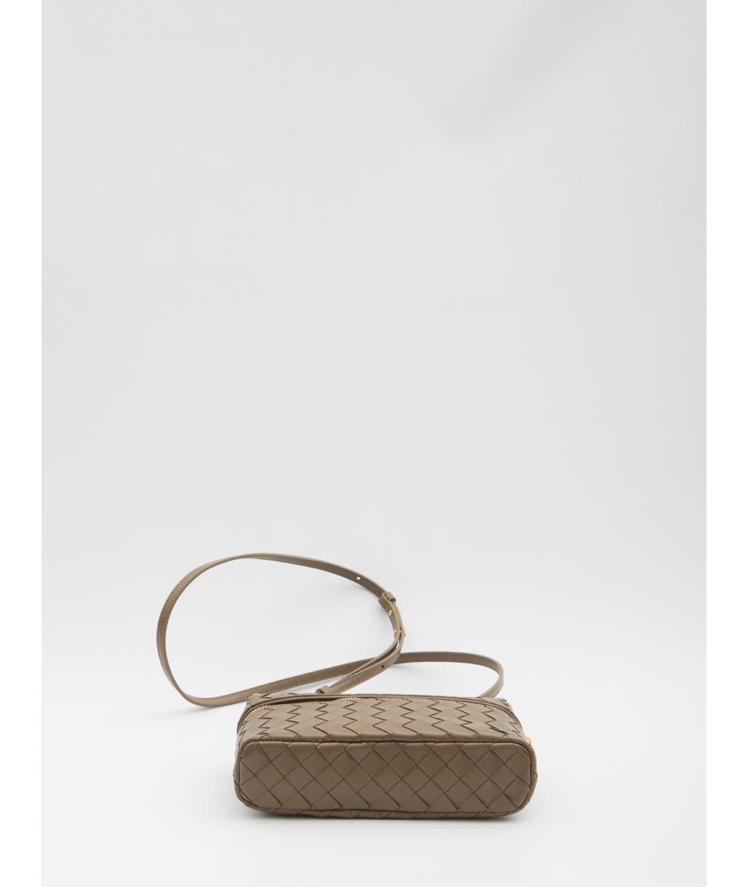 BOTTEGA VENETA Коричневая кожаная сумка через плечо, фото 3
