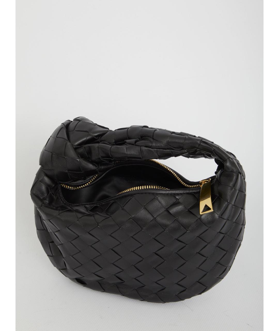 BOTTEGA VENETA Черная кожаная сумка через плечо, фото 4