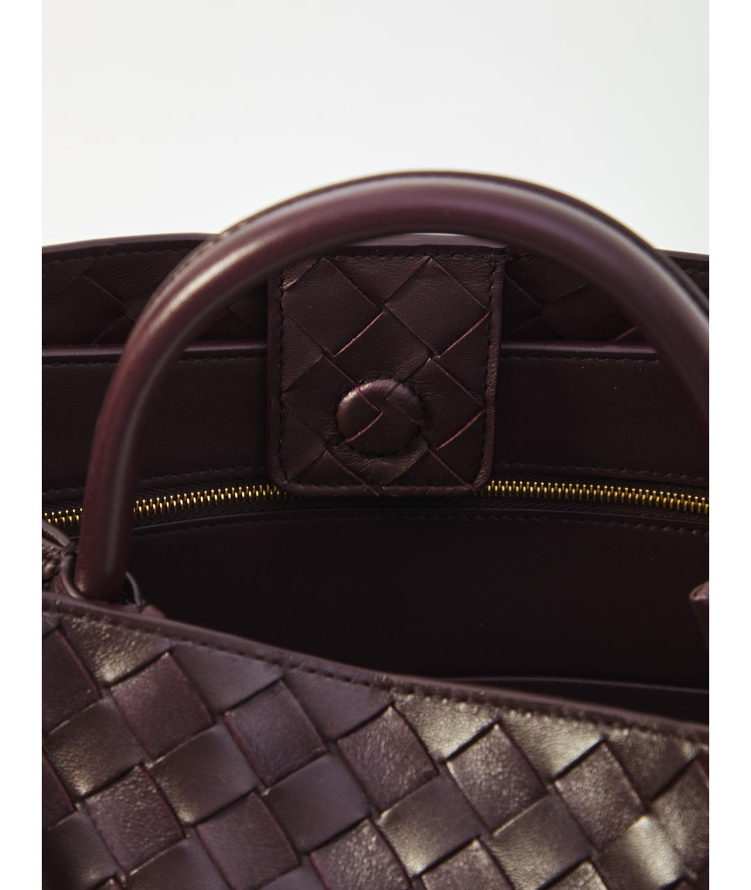 BOTTEGA VENETA Бордовая кожаная сумка через плечо, фото 4