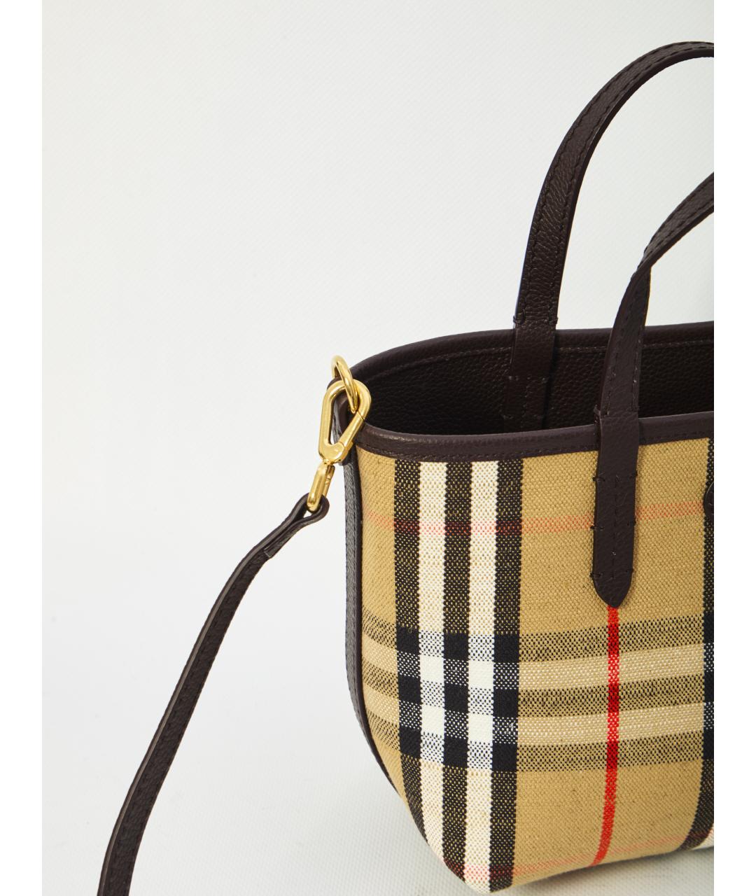 BURBERRY Коричневая кожаная сумка тоут, фото 5