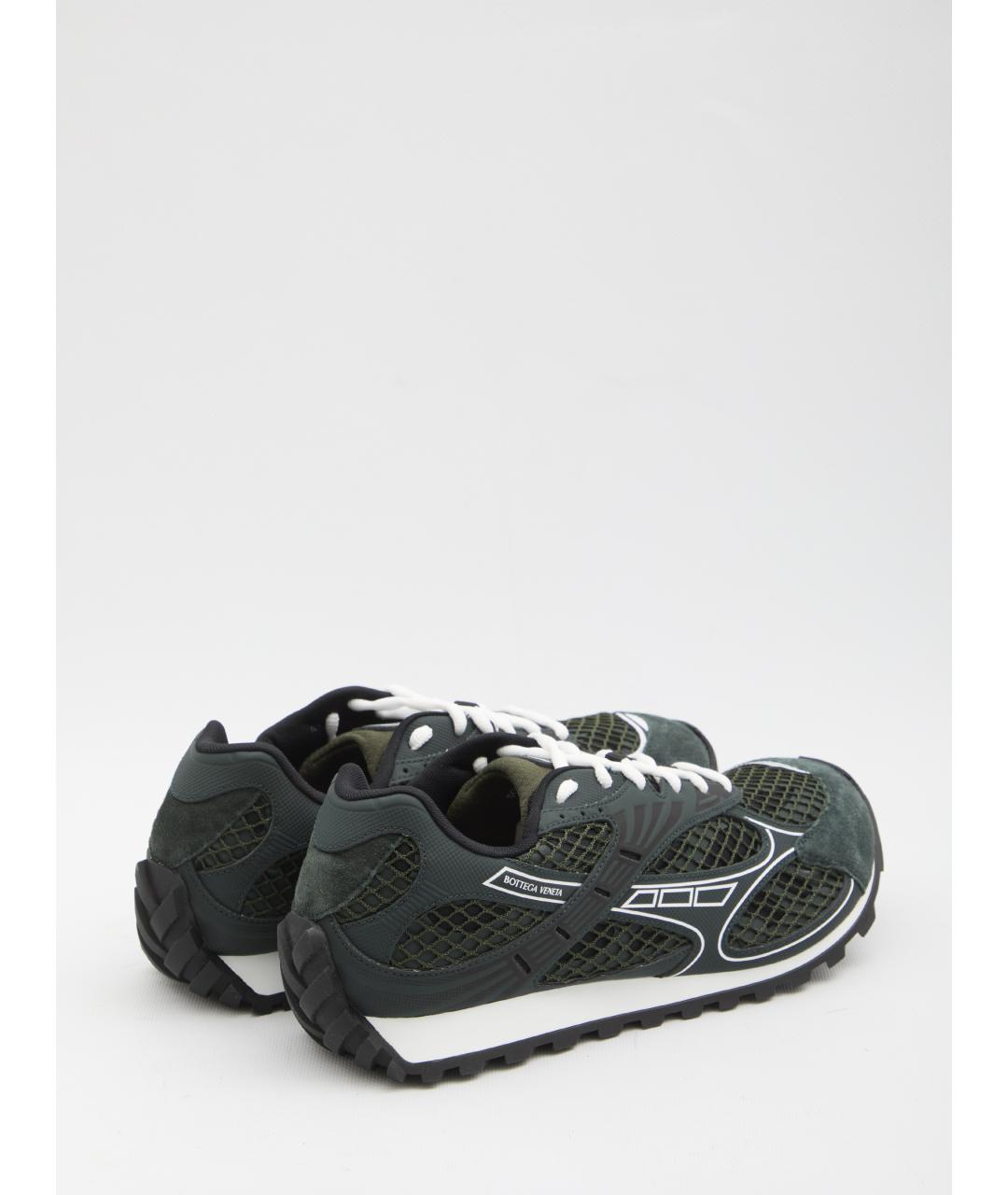 BOTTEGA VENETA Зеленые текстильные низкие кроссовки / кеды, фото 3