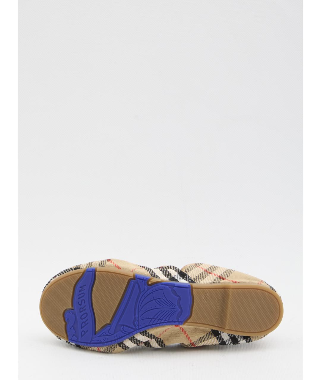 BURBERRY Бежевые текстильные балетки, фото 4