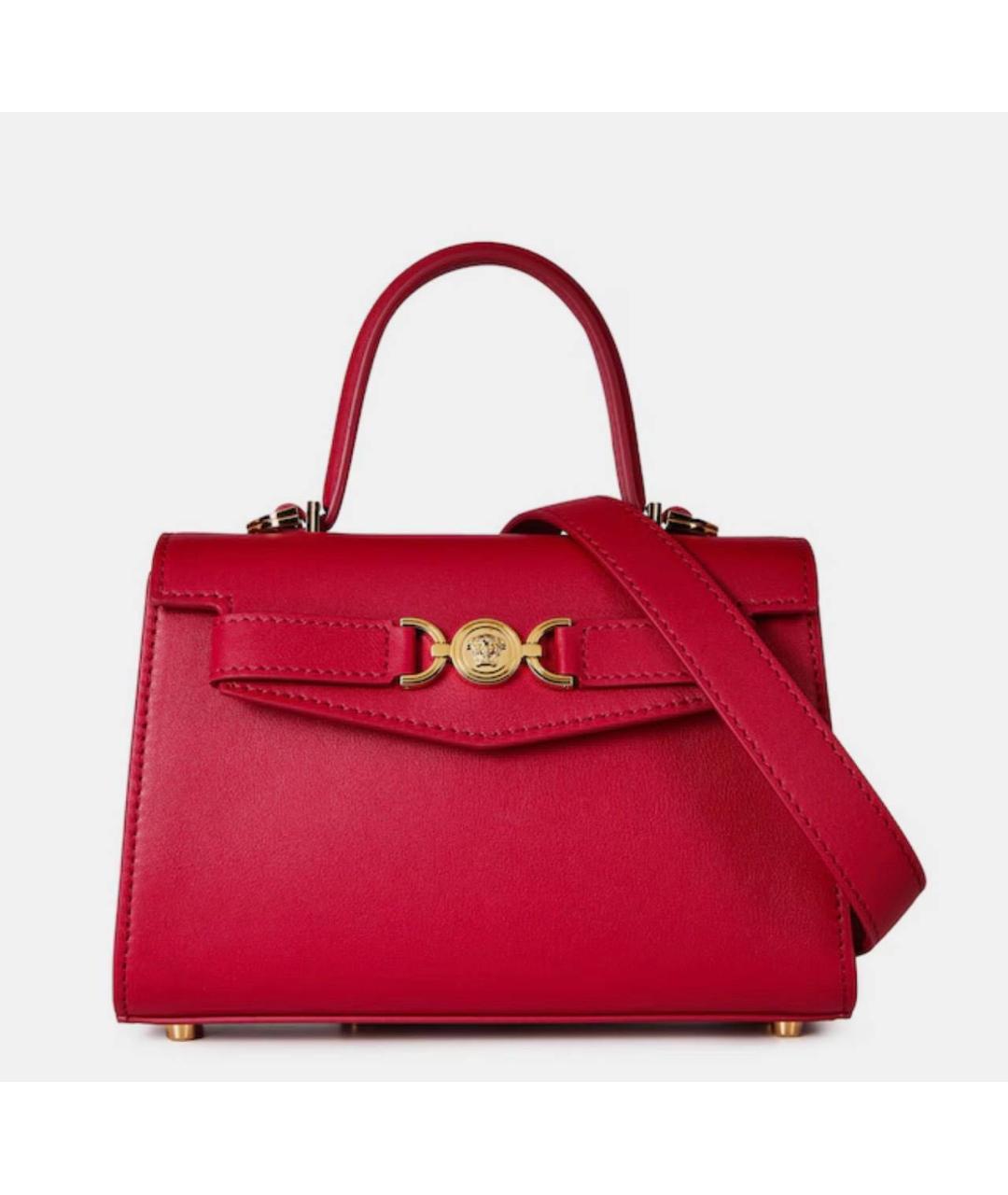 VERSACE Красная кожаная сумка с короткими ручками, фото 4