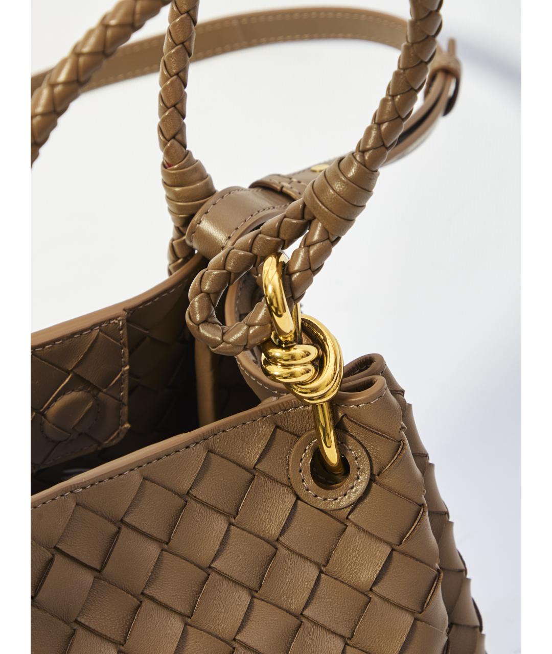 BOTTEGA VENETA Коричневая кожаная сумка через плечо, фото 4