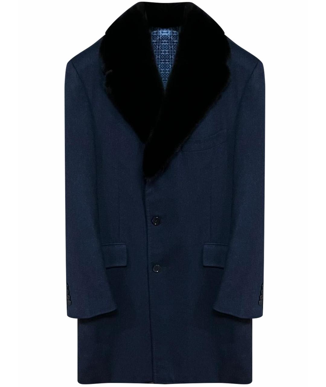 STEFANO RICCI Синее кашемировое пальто, фото 1
