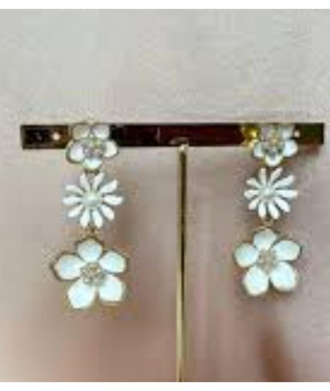 OSCAR DE LA RENTA Белые позолоченные серьги, фото 4