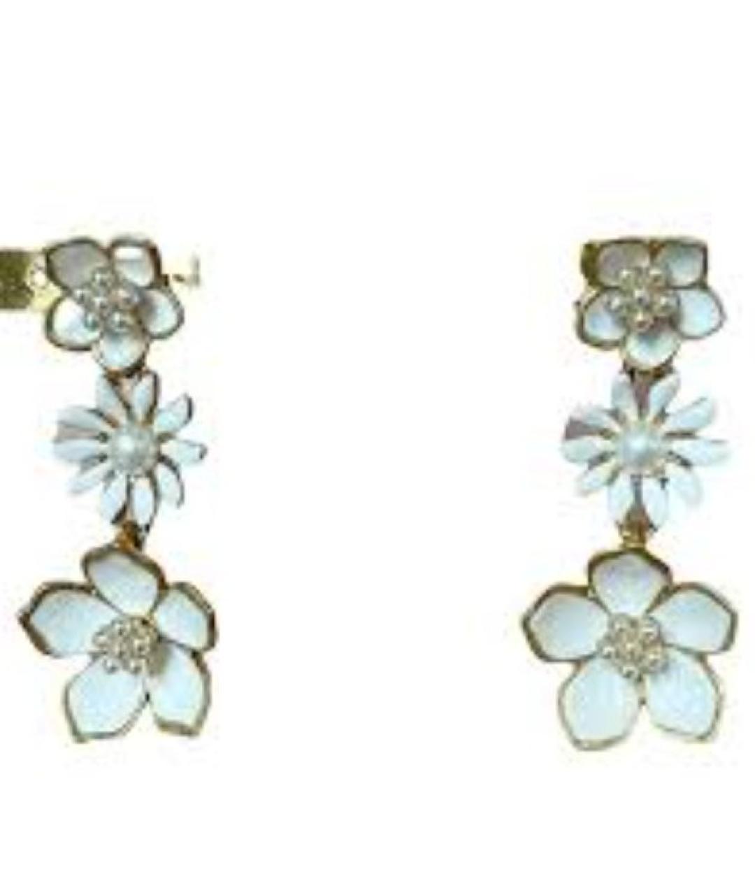 OSCAR DE LA RENTA Белые позолоченные серьги, фото 2