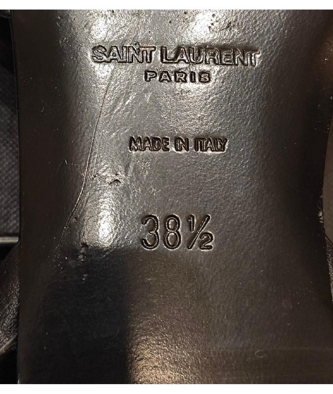 SAINT LAURENT Черные кожаные сандалии, фото 6