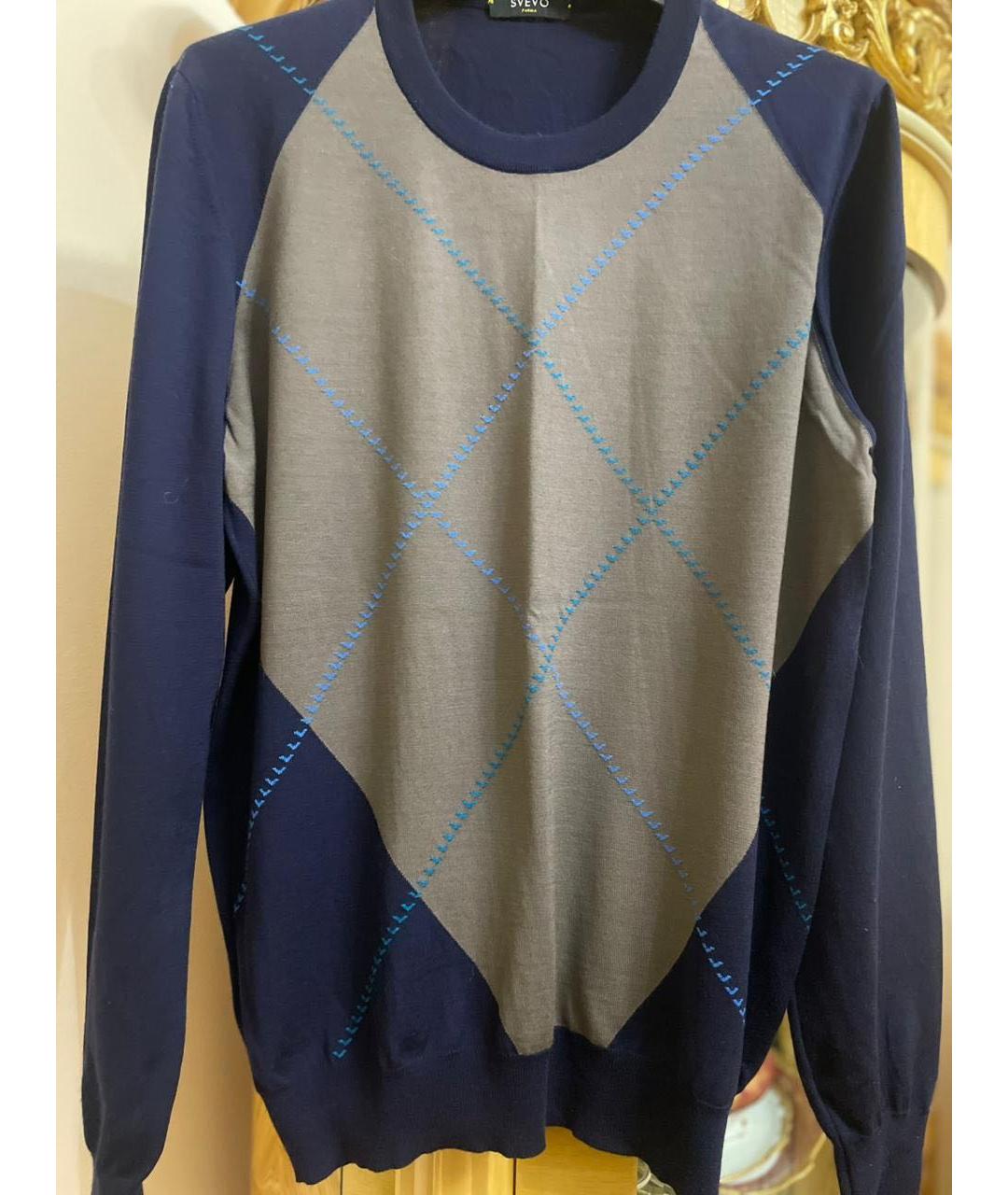 SVEVO Синий шерстяной джемпер / свитер, фото 7
