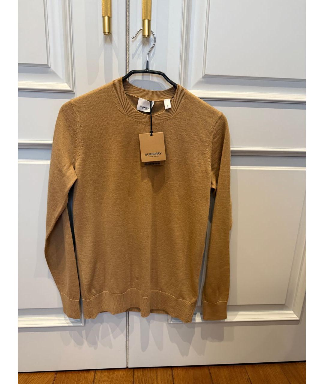 BURBERRY Коричневый шерстяной джемпер / свитер, фото 2