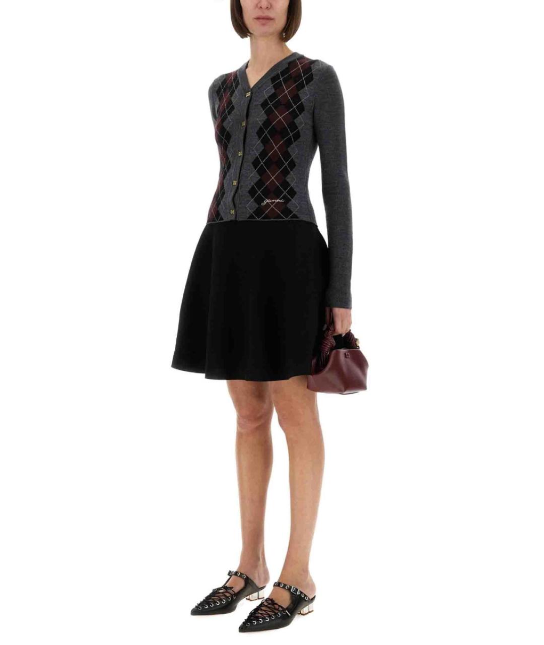 GANNI Серый шерстяной кардиган, фото 2