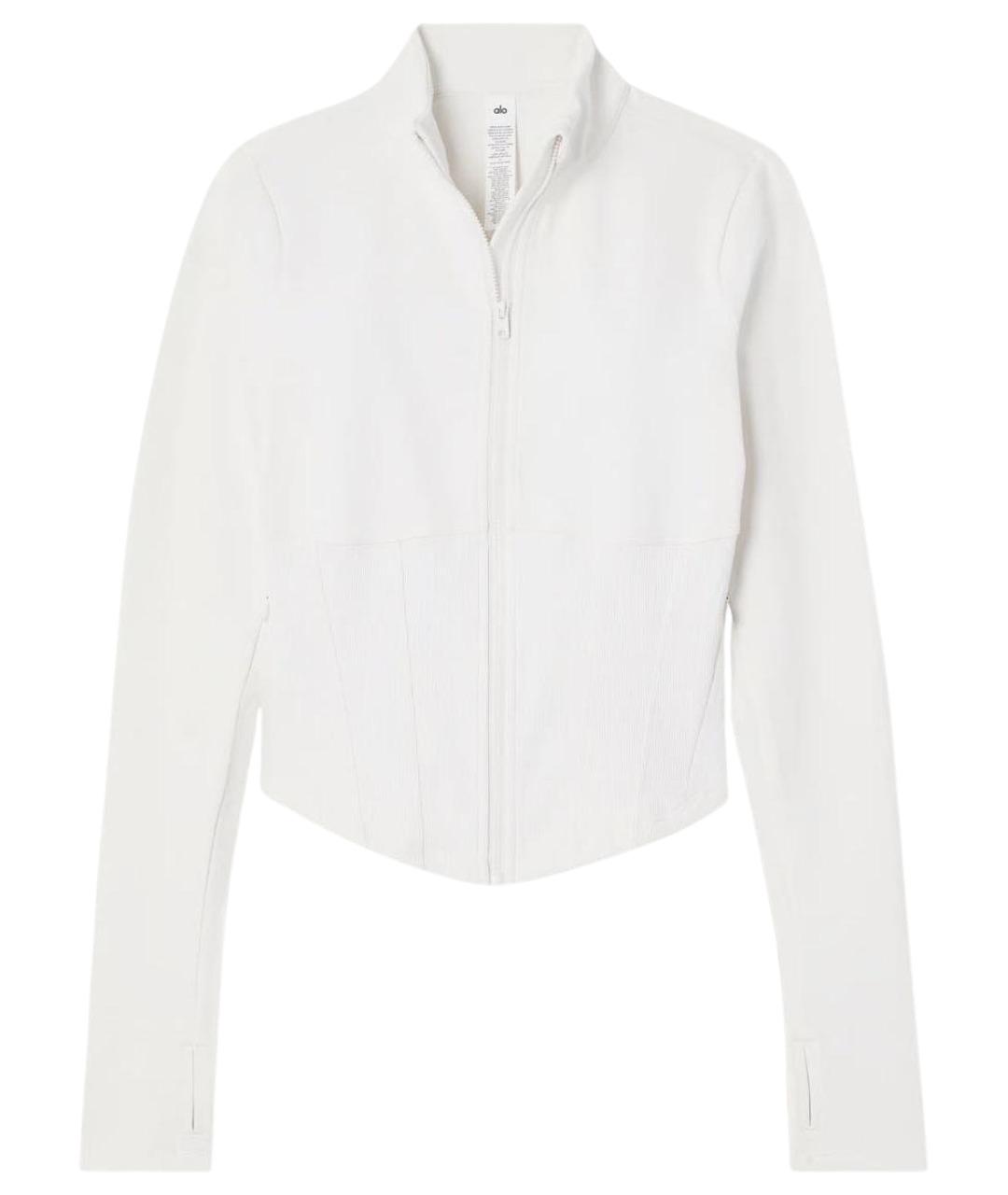 ALO YOGA Белая хлопковая спортивная куртка, фото 9
