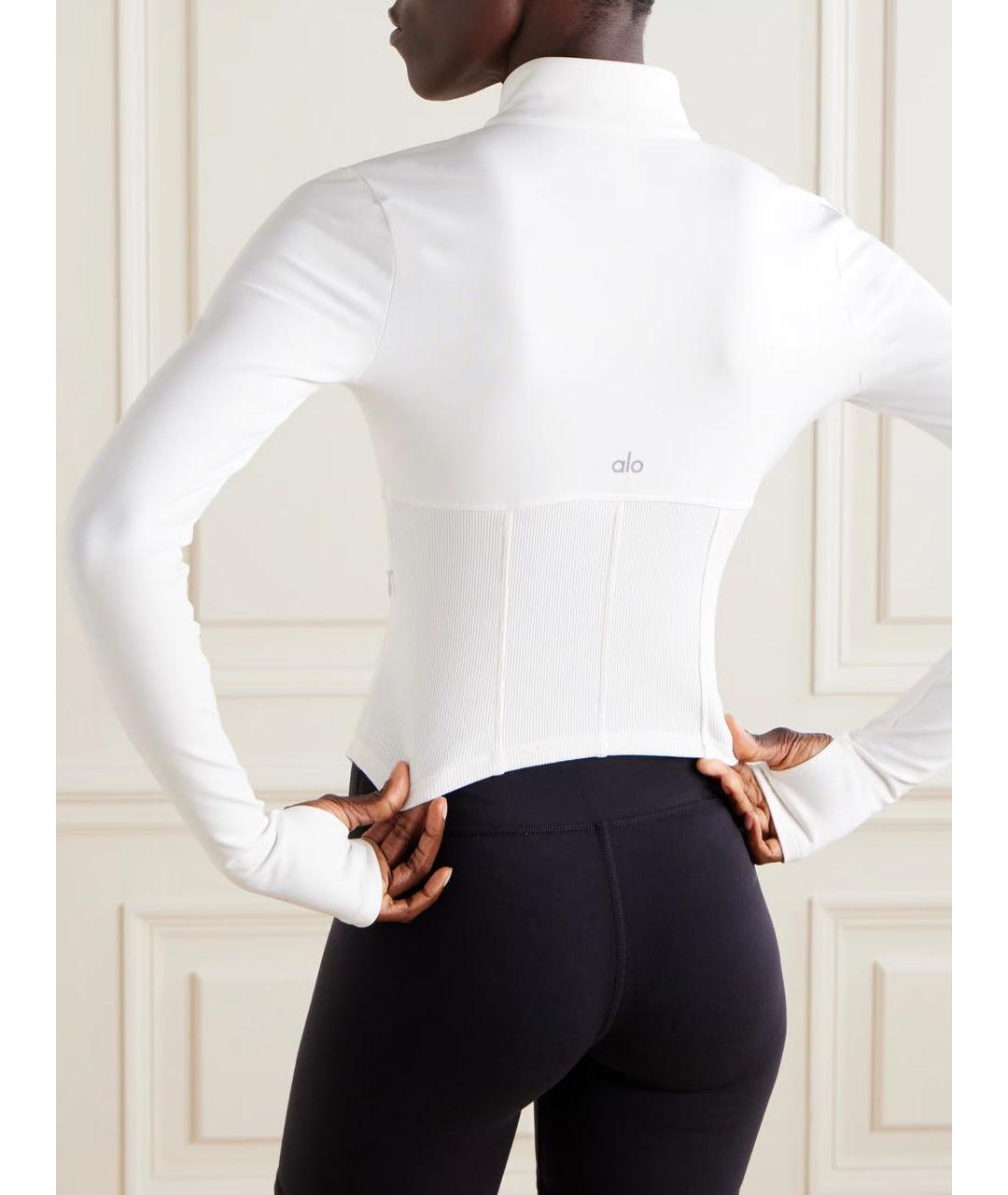 ALO YOGA Белая хлопковая спортивная куртка, фото 7