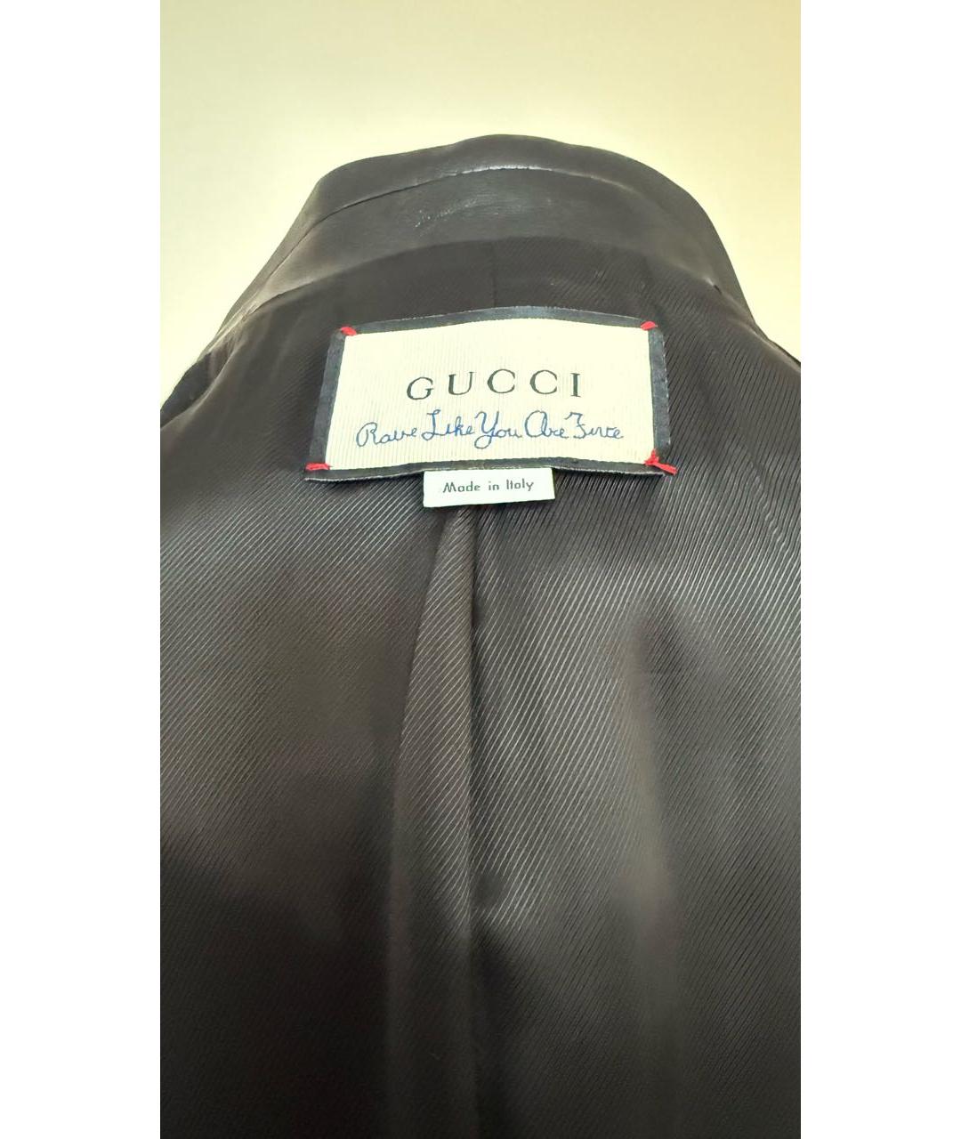 GUCCI Черное шерстяное пальто, фото 3