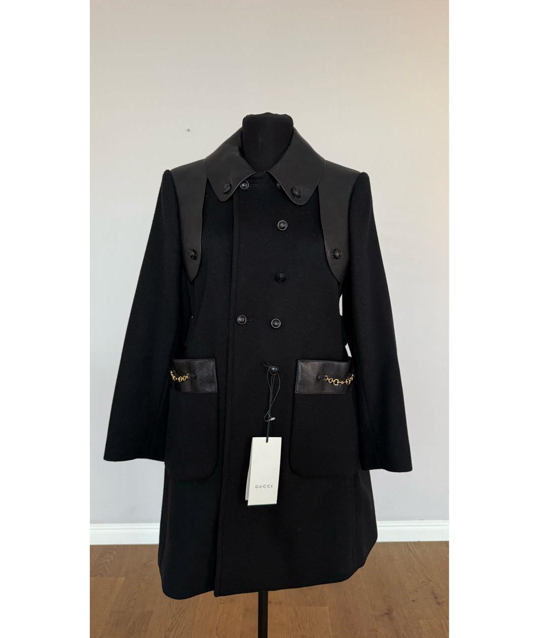 GUCCI Черное шерстяное пальто, фото 5