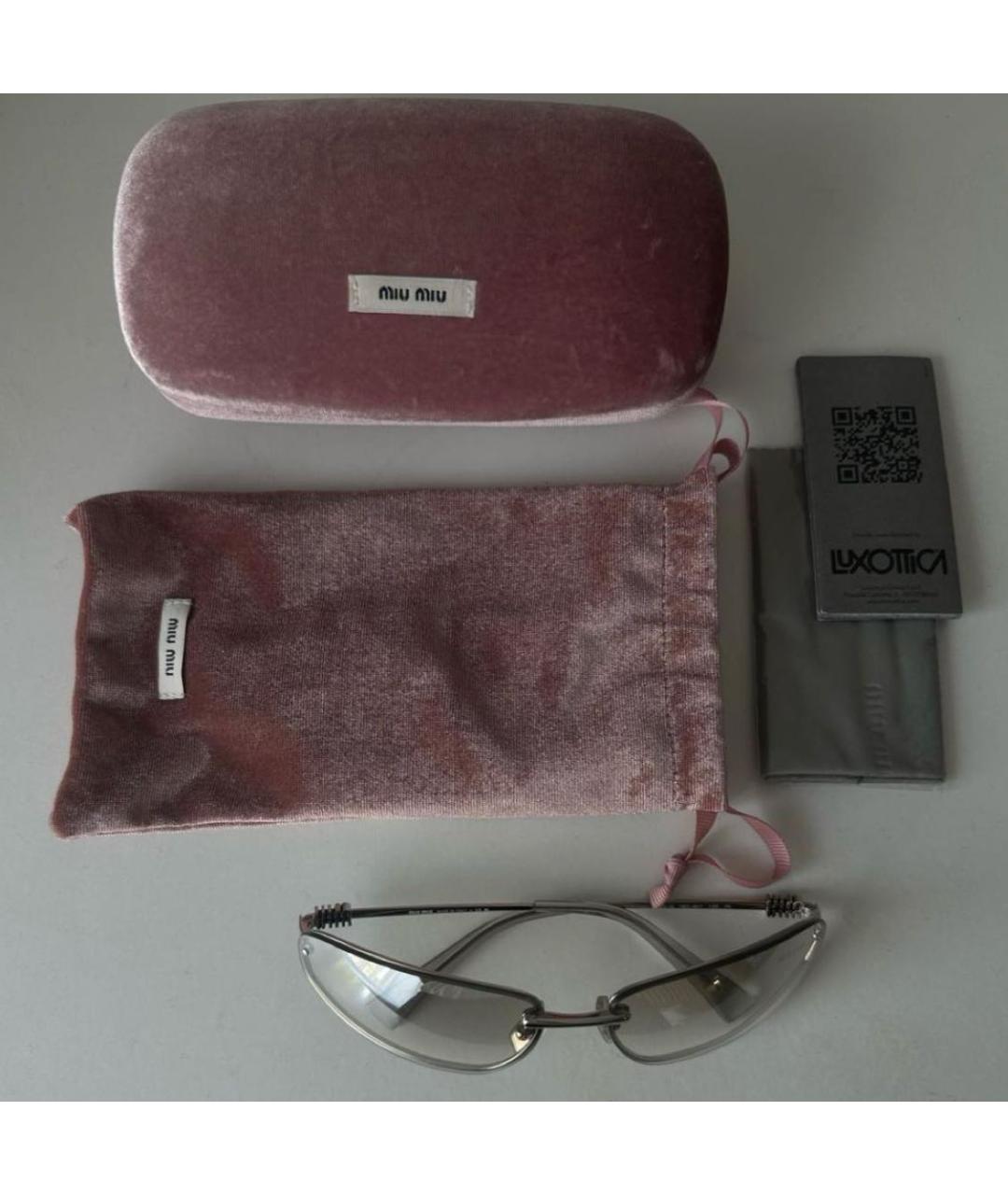 MIU MIU Серебряные металлические солнцезащитные очки, фото 5