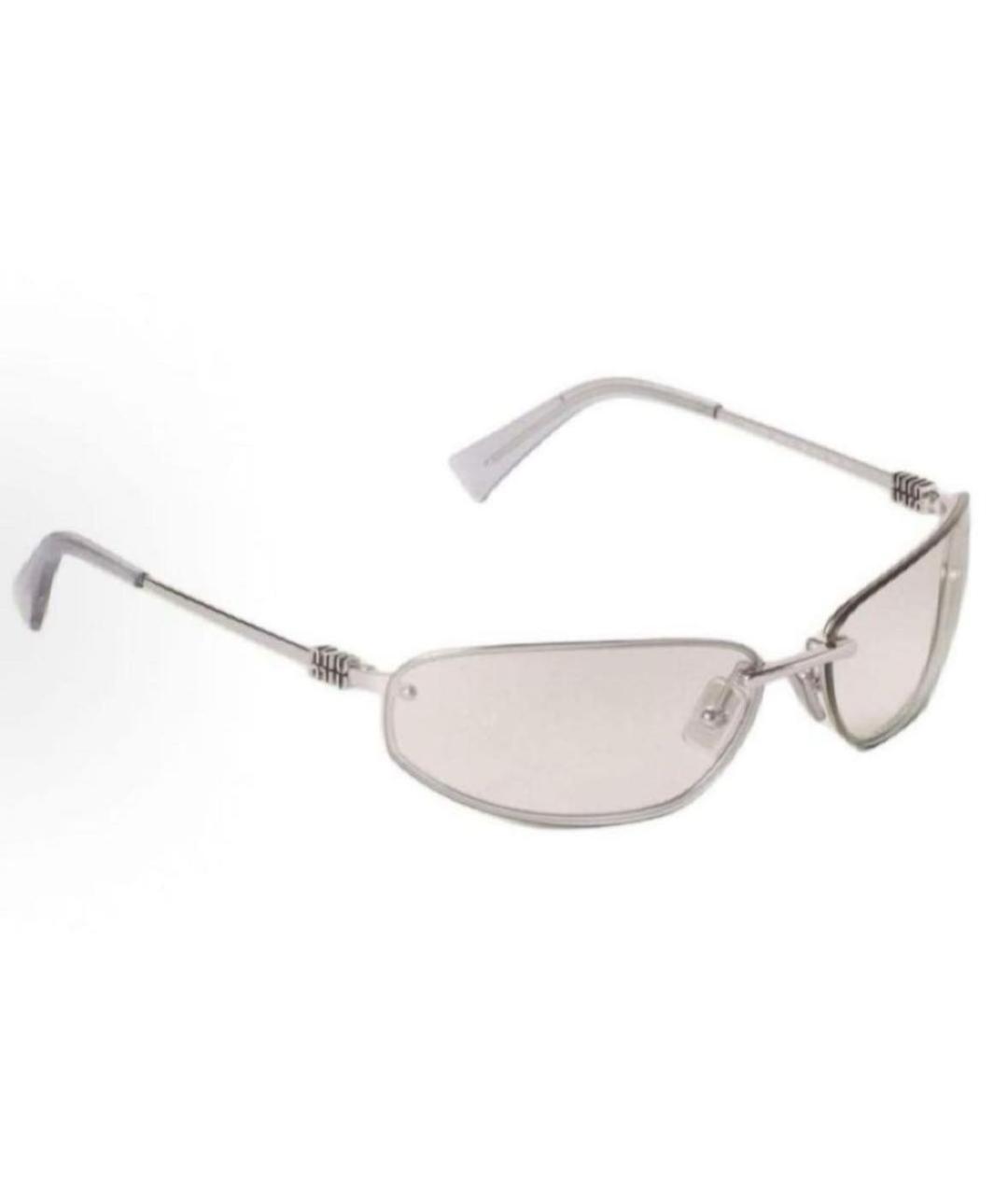 MIU MIU Серебряные металлические солнцезащитные очки, фото 2