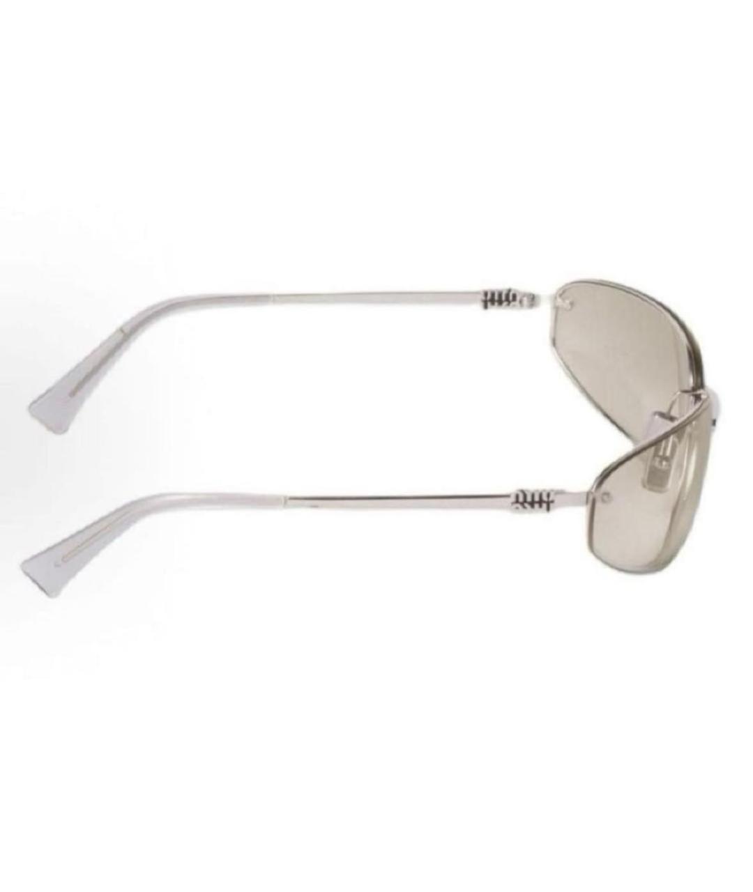MIU MIU Серебряные металлические солнцезащитные очки, фото 3