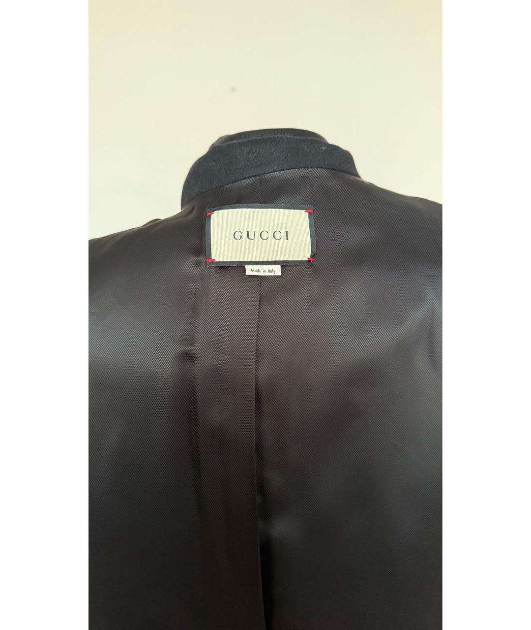 GUCCI Черное шерстяное пальто, фото 3