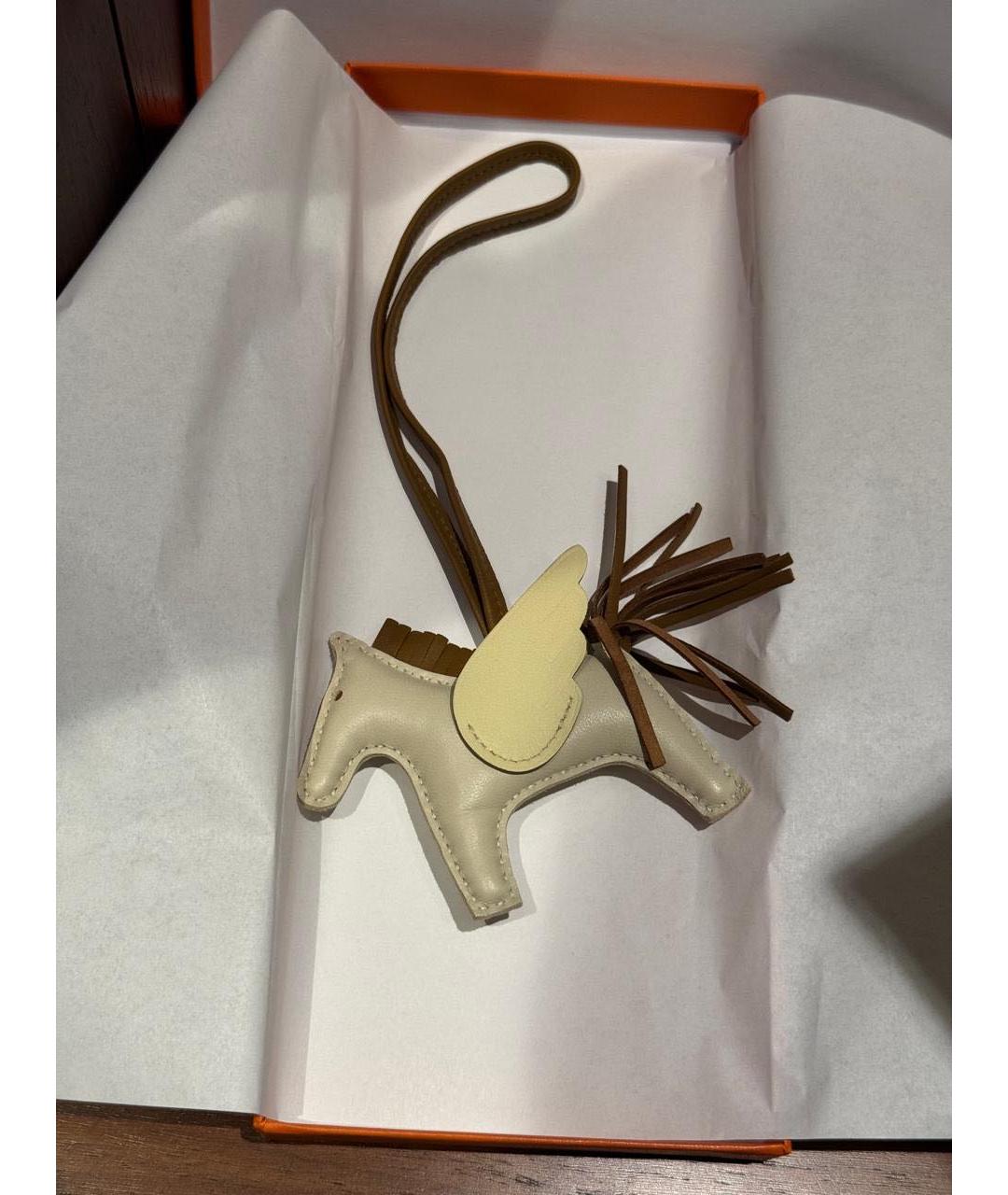 HERMES Бежевый брелок, фото 6