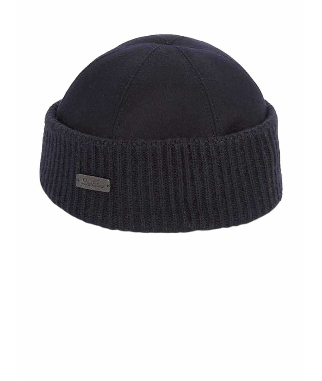 LORO PIANA Темно-синяя кашемировая шапка, фото 1