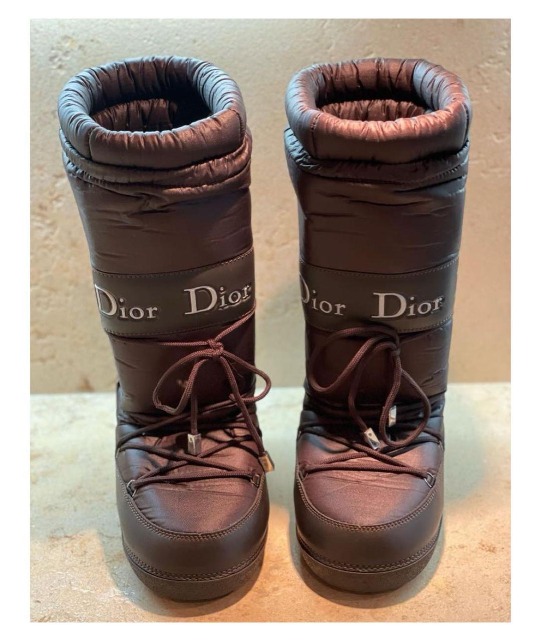 MOON BOOT Коричневые синтетические сапоги, фото 2