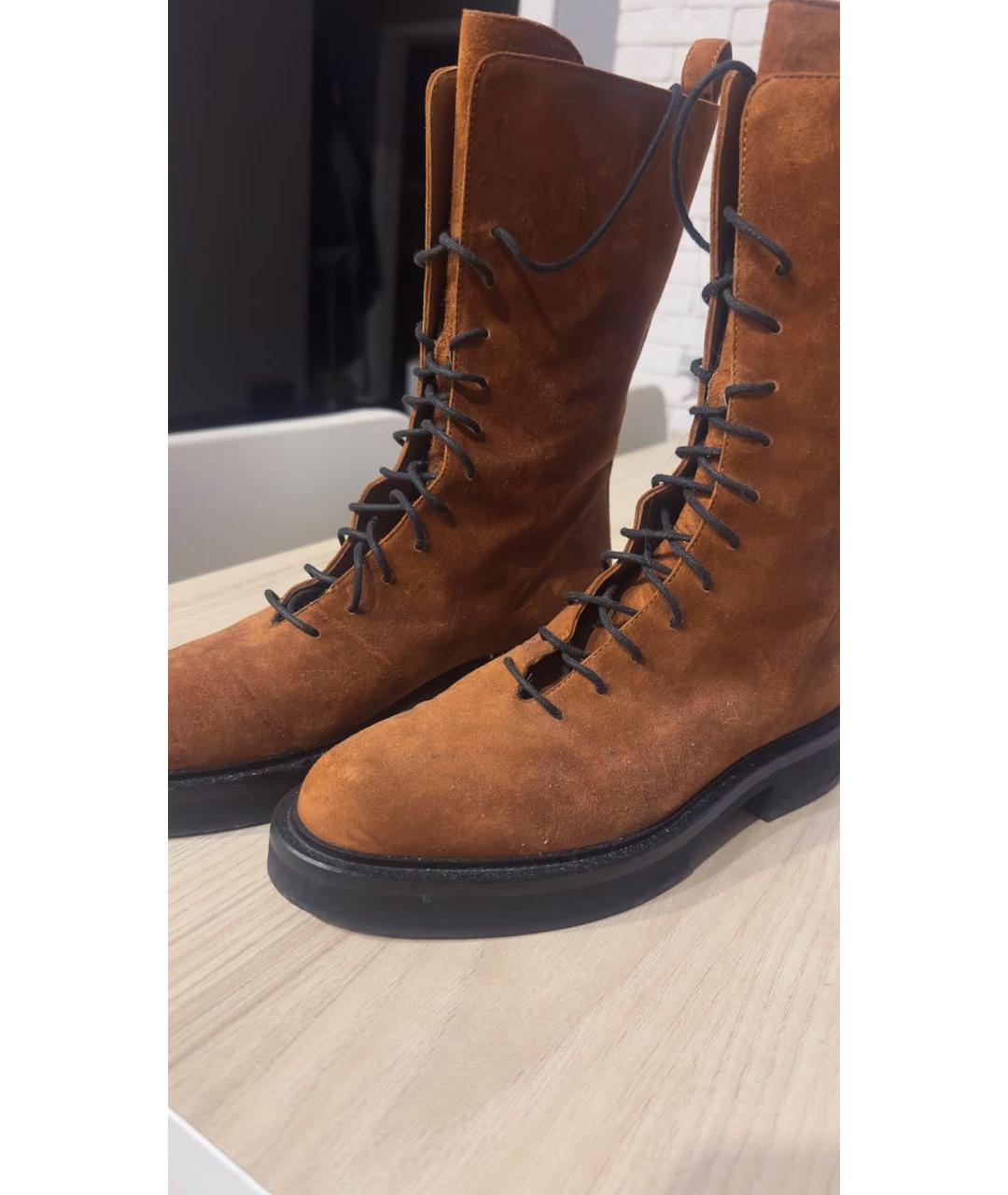 KHAITE Коричневые замшевые ботинки, фото 2