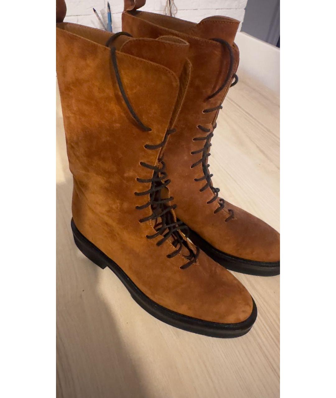 KHAITE Коричневые замшевые ботинки, фото 5