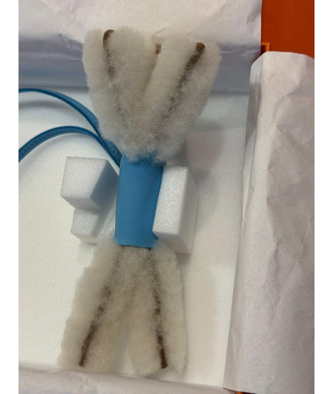 HERMES Голубой брелок, фото 5