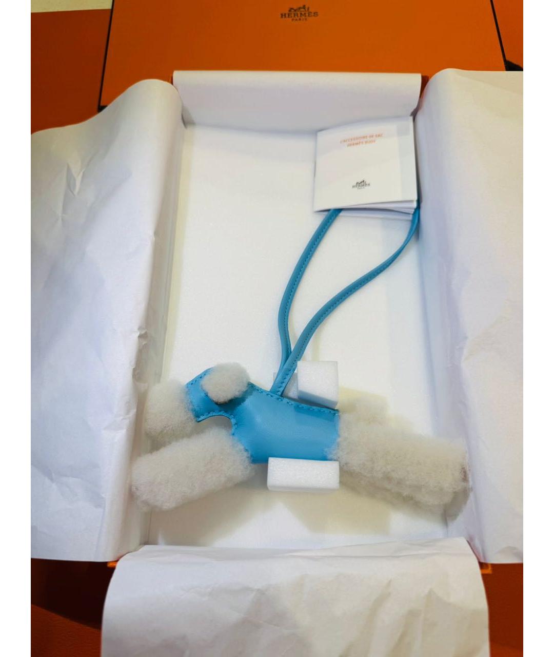 HERMES Голубой брелок, фото 8