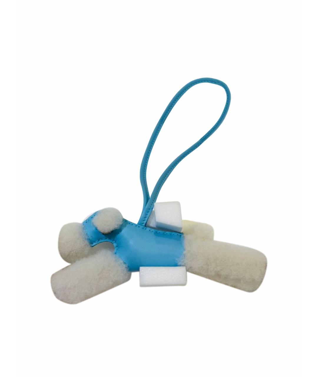 HERMES Голубой брелок, фото 1